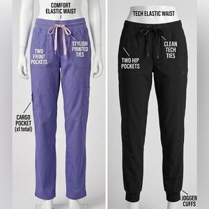 Premium Jogger Scrub Bundle- FIT & Health Pro- Black & Periwinkle Women’s S/XS